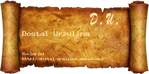 Dostal Urzulina névjegykártya